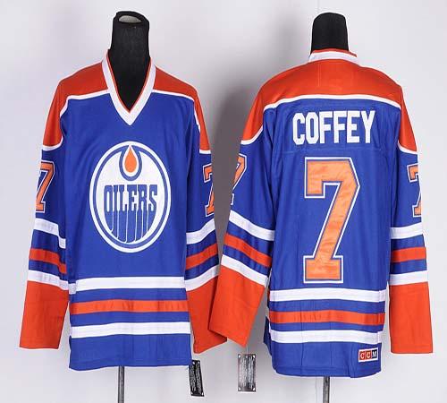 Oilers #7 Paul Coffey Light Blue CCM Throwback Stitched Jersey - Zenithce