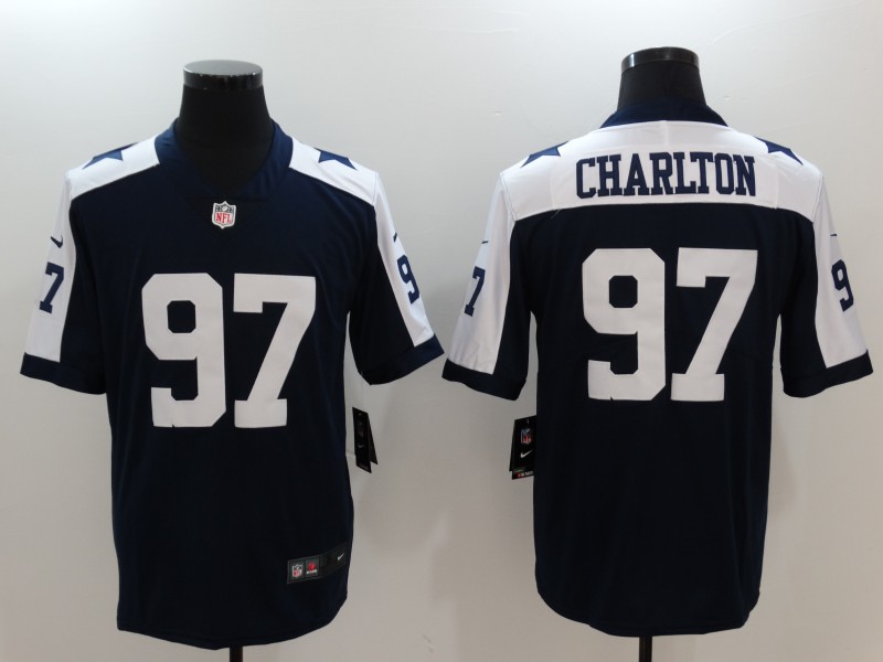 Dallas Cowboys #97 Taco Charlton Navy Throwback Vapor Untouchable Player Limited Jersey - Zenithce