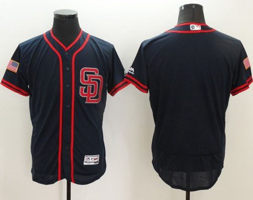 Padres Blank Navy Blue Fashion Stars Stripes Flexbase Authentic Stitched Jersey - Zenithce