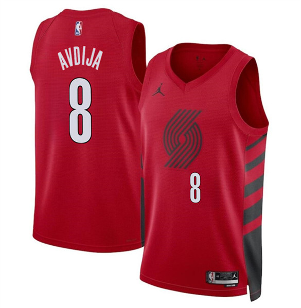 Portland Trail Blazers #8 Deni Avdija Red Statement Edition Stitched Jersey - Zenithce