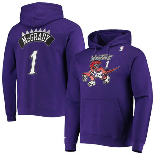 Toronto Raptors #1 Tracy McGrady 2021 Purple Pullover Hoodie - Zenithce
