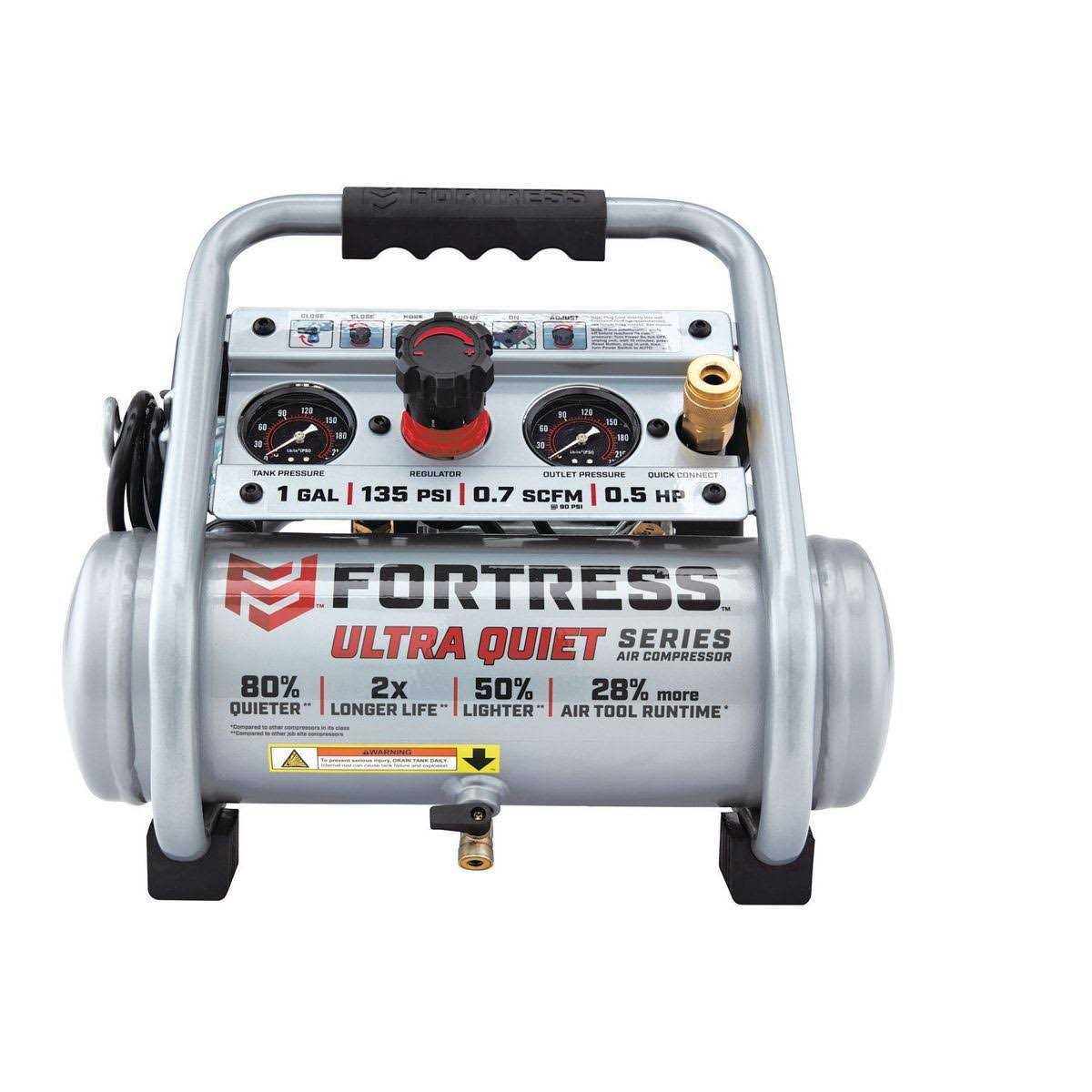Fortress 6 gallon 175 PSI High Performance Hand Carry Jobsite Air Compressor - Zenithce