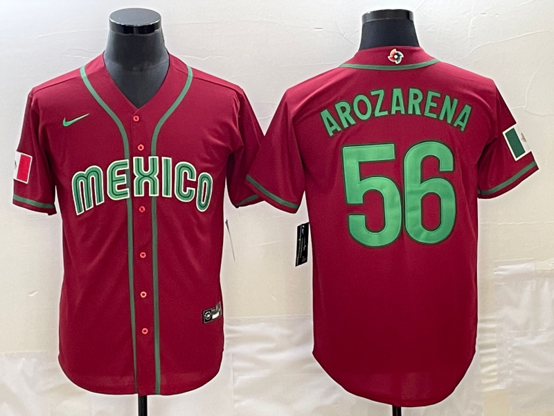 Mexico #56 Randy Arozarena 2023 Red World Classic Stitched Jersey - Zenithce
