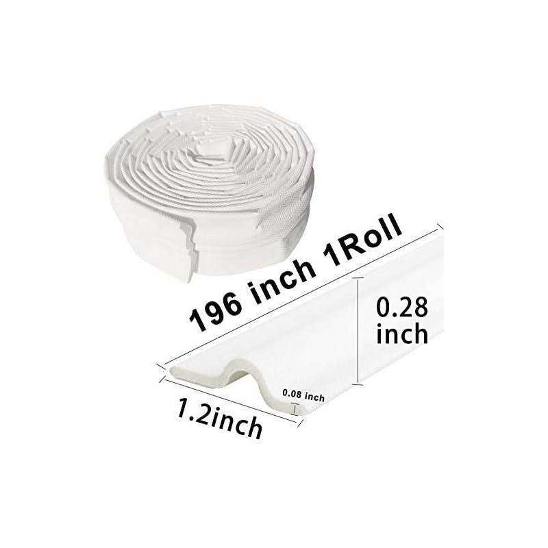 Esufeir 196 Inch Window Weather Stripping Door Seal Strip for Bottom and Side of Door-White,Self Adhesive Pu Foam Weather Strip - Zenithce