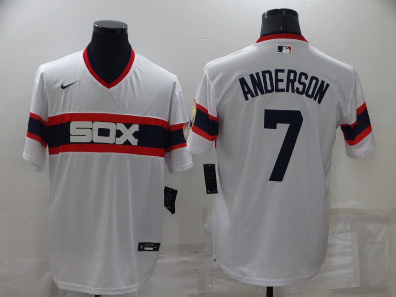 Chicago White Sox #7 Tim Anderson Throwback Cool Base Stitched Jersey - Zenithce