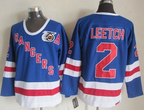 Rangers #2 Brian Leetch Blue CCM 75TH Stitched Jersey - Zenithce