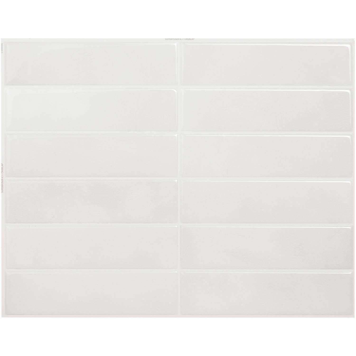 Smart Tiles Metro Fiona Green 8-in x 12-in Glossy Resin Brick Subway Peel and Stick Wall Tile - Zenithce