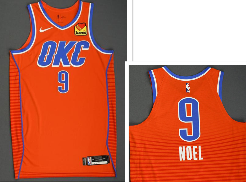 Oklahoma City Thunder #9 Nerlens Noel Orange Statement Edition Stitched Jersey - Zenithce