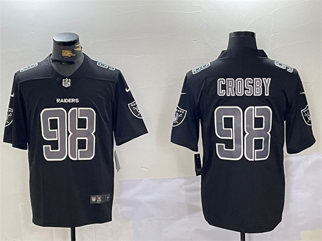 Las Vegas Raiders #98 Maxx Crosby Black Vapor Limited Stitched Jersey - Zenithce