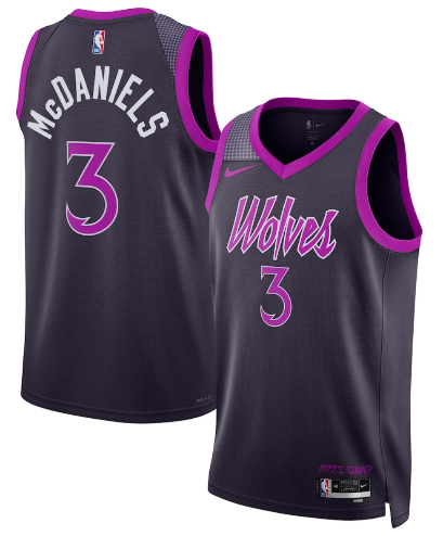 Minnesota Timberwolves #3 Jaden McDaniels Purple 2025-26 City Edition Stitched Jersey - Zenithce