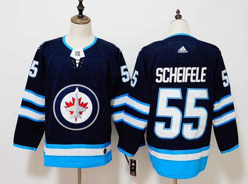 Winnipeg Jets #55 Mark Scheifele Navy Stitched Adidas Jersey - Zenithce