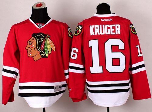 Blackhawks #16 Marcus Kruger Red Stitched Jersey - Zenithce