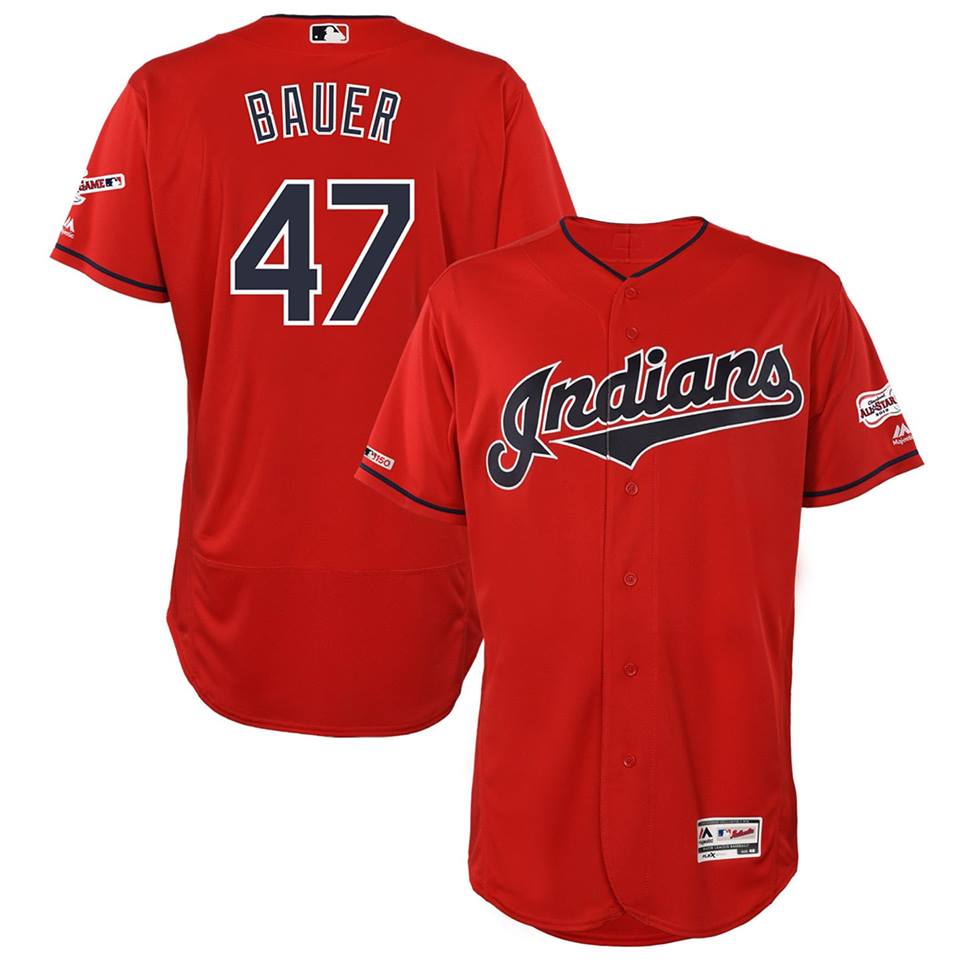 Cleveland Indians #47 Trevor Bauer Red Flexbase Stitched Jersey - Zenithce