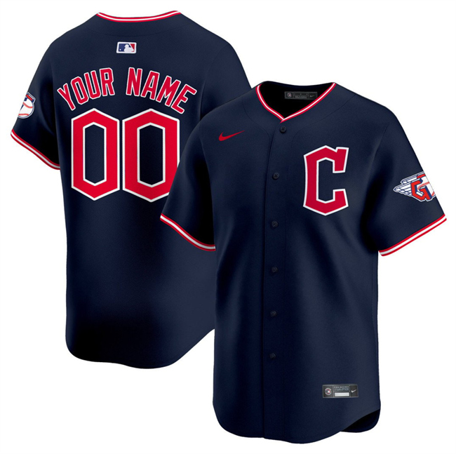 Cleveland Guardians Custom Navy 2025 Alternate Limited Stitched Jersey - Zenithce
