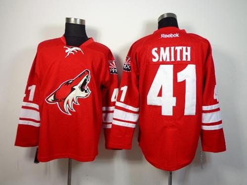 Coyotes #41 Mike Smith Red Home Stitched Jersey - Zenithce
