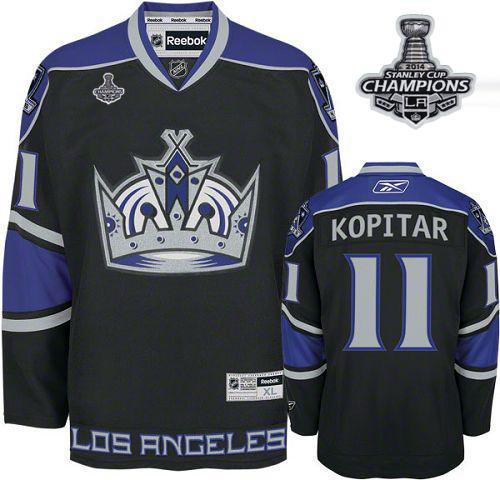 Kings #11 Anze Kopitar Black Third 2014 Stanley Cup Champions Stitched Jersey - Zenithce