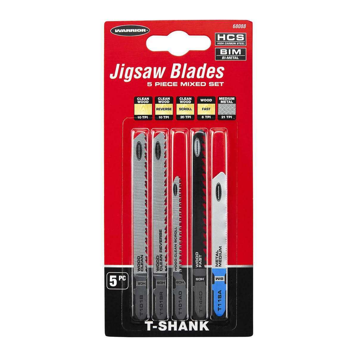 Warrior T-shank General Purpose Jig Saw Blade Set - Zenithce