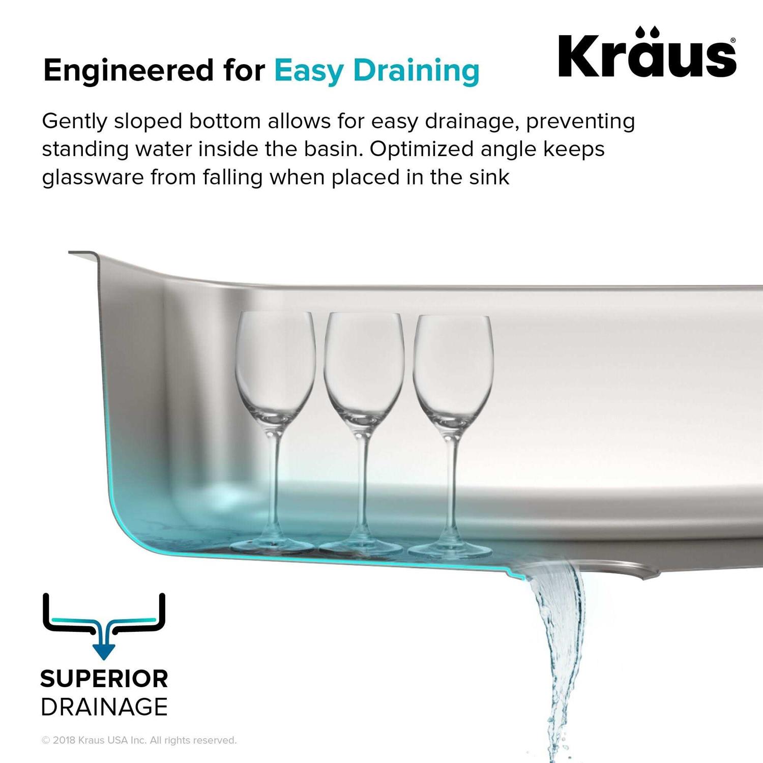 Kraus Single Bowl Stainless Steel Undermount Kitchen Sink KBU - Zenithce