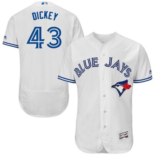 Blue Jays #43 R.A. Dickey White Flexbase Authentic Collection Stitched Jersey - Zenithce