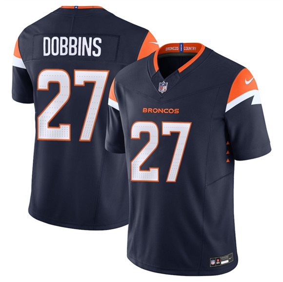 Denver Broncos #27 J.K. Dobbins Navy F.U.S.E. Vapor Limited Stitched Jersey - Zenithce