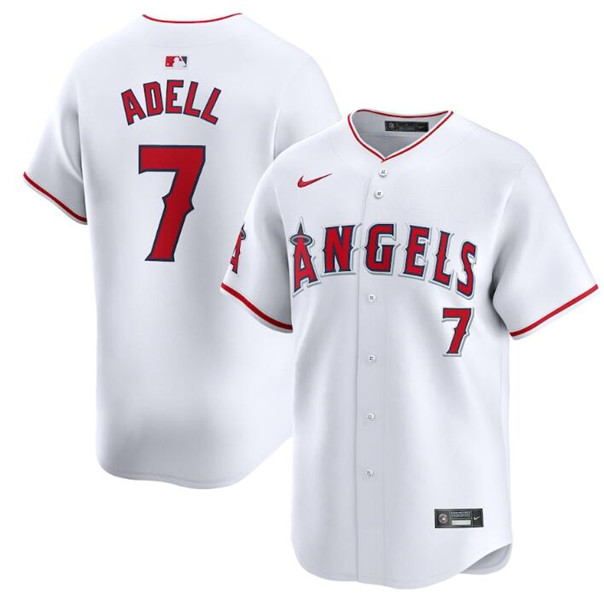 Los Angeles Angels #7 Jo Adell White Home Limited Stitched Jersey - Zenithce
