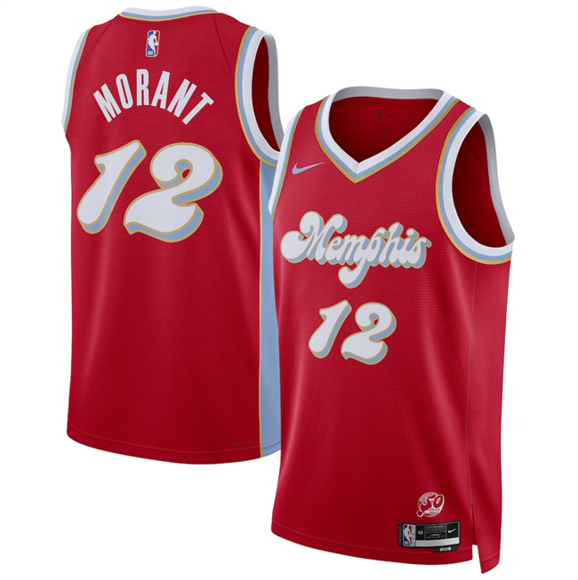 Memphis Grizzlies #12 Ja Morant Red 2024-25 City Edition Stitched Jersey - Zenithce