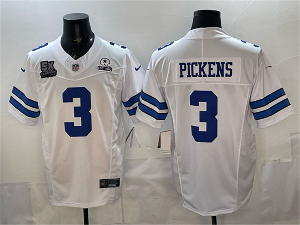 Dallas Cowboys #3 George pickens White F.U.S.E. With 5x Super Bowl Champions Established In 1960 Patch Vapor Limited Stitched Jersey - Zenithce