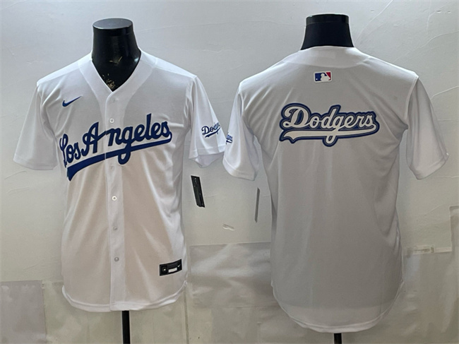 Los Angeles Dodgers Team Big Logo White Alternate Stadium Stitched Jersey - Zenithce