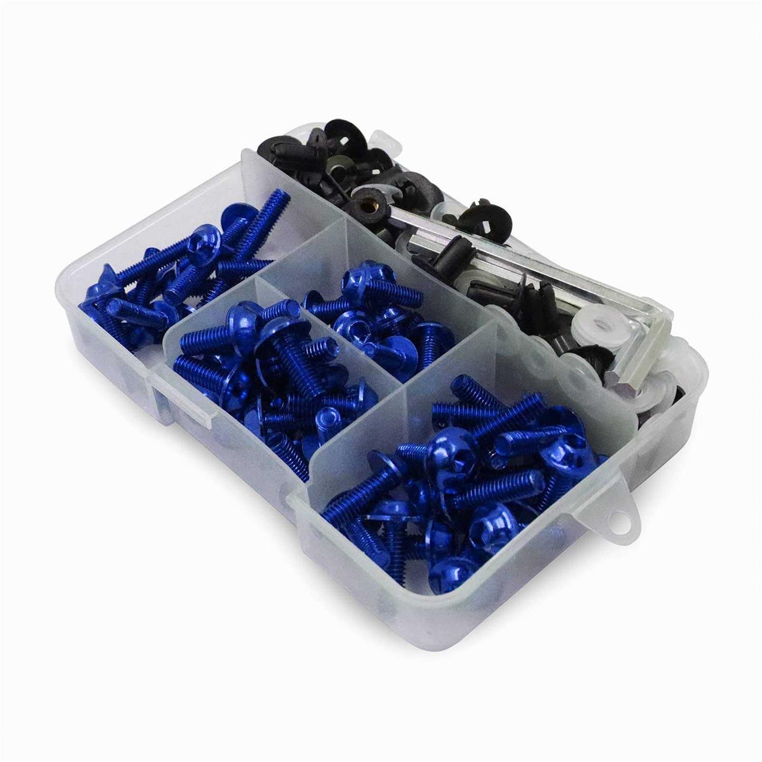 Worldmotop Fairing Bolt Kit Screws Fasteners Universal Compatible with Yamaha Honda Kawasaki Suzuki BMW,Fairing Bolt Kits Metric Bolts and Nuts Kit - Zenithce
