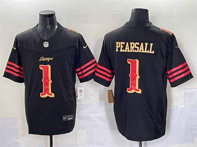 San Francisco 49ers #1 Ricky Pearsall Black 2025 F.U.S.E. “Rivalries” Vapor Limited Stitched Jersey - Zenithce