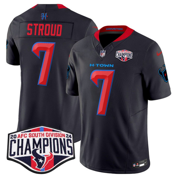 Houston Texans #7 C.J. Stroud Navy 2nd Alternate F.U.S.E. 2024 AFC South Division Champions Vapor Limited Stitched Jersey - Zenithce