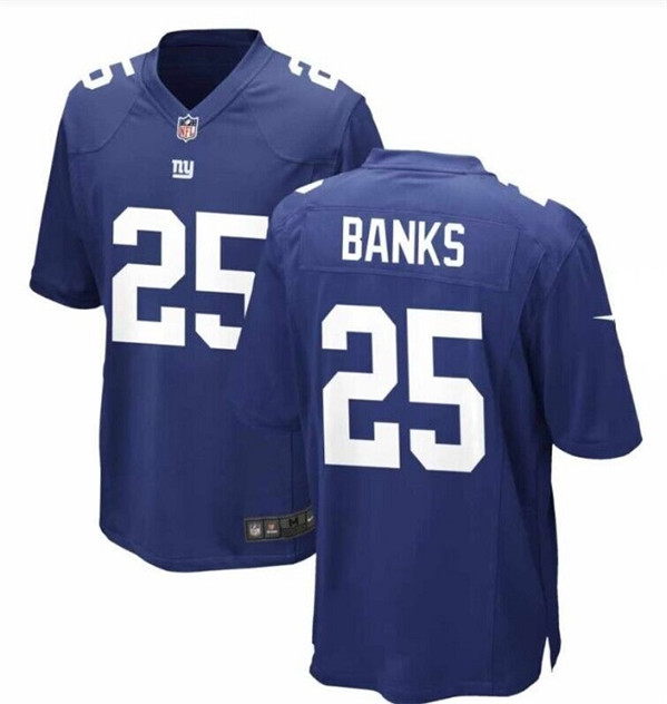New York Giants #25 Deonte Banks Rush Blue Stitched Game Jersey - Zenithce