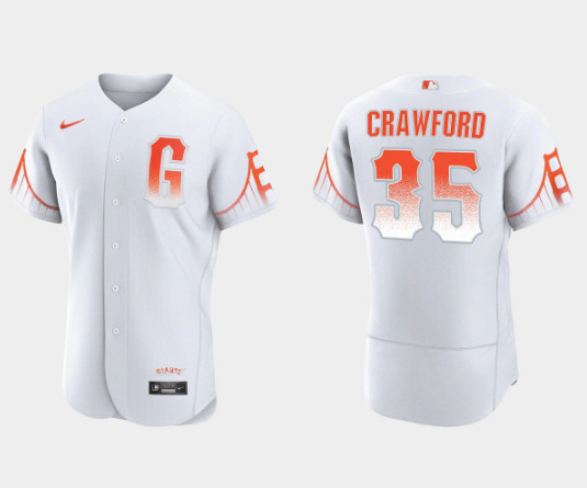 San Francisco Giants #35 Brandon Crawford White City Connect Flex Base Stitched Jersey - Zenithce