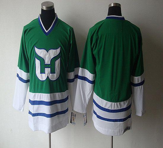 Whalers Blank CCM Throwback Green Stitched Jersey - Zenithce