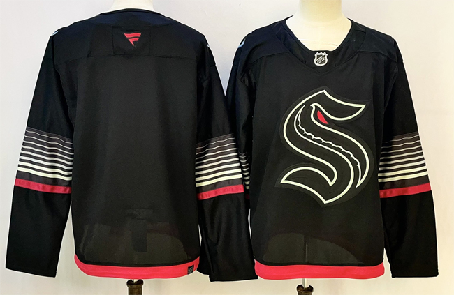 Seattle Kraken Blank Black Alternate Stitched Jersey - Zenithce