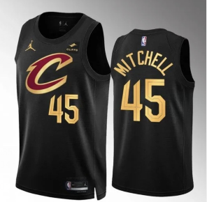 Cleveland Cavaliers #45 Donovan Mitchell Black Statement Edition Stitched Jersey - Zenithce