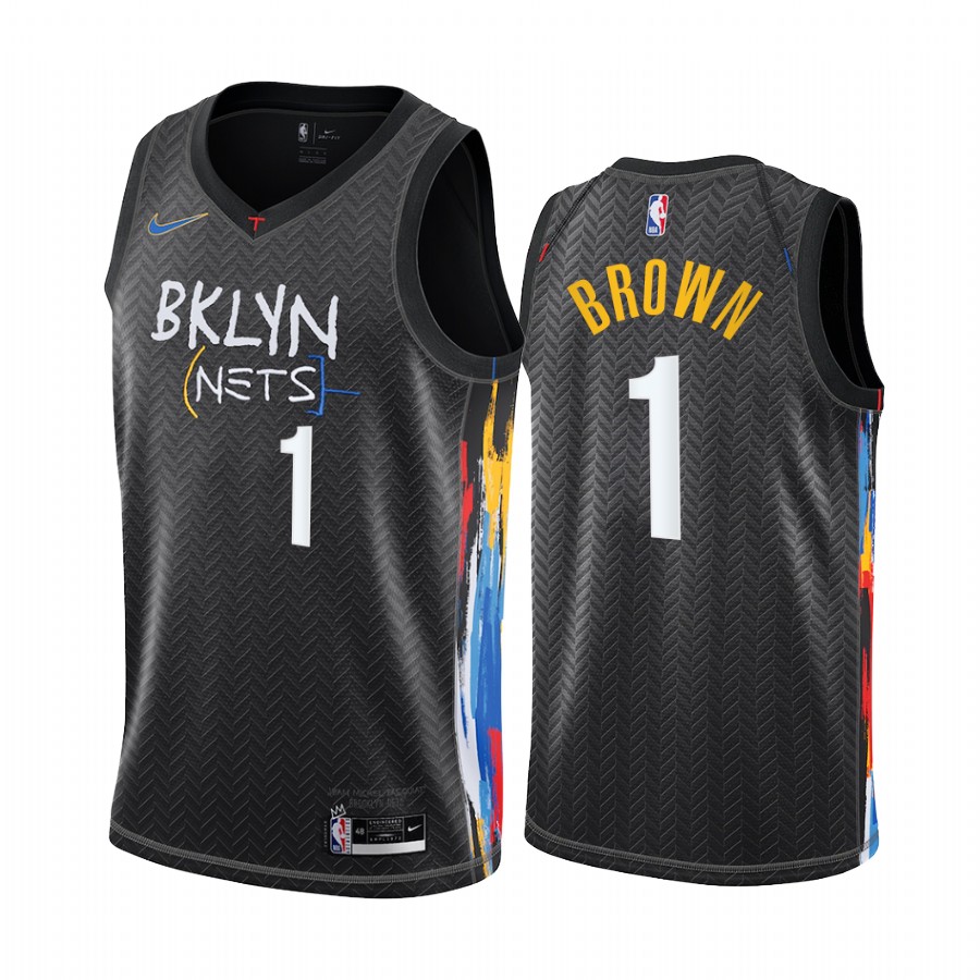 Brooklyn Nets #1 Bruce Brown Black Swingman 2020-21 City Edition Jersey - Zenithce