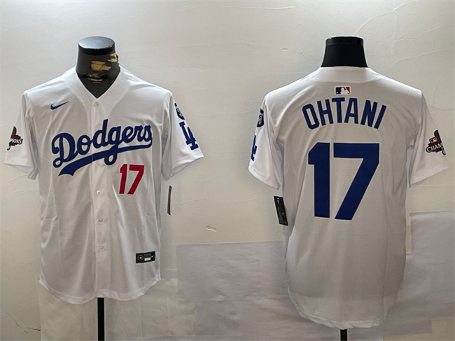 Los Angeles Dodgers #17 Shohei Ohtani White 2024 World Series Champions With Fernando Memorial Patch Home Limited Stitched Jersey - Zenithce