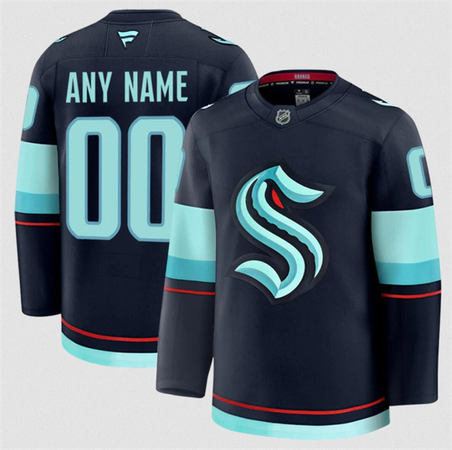 Seattle Kraken Custom Navy 2024-25 Home Stitched Jersey - Zenithce