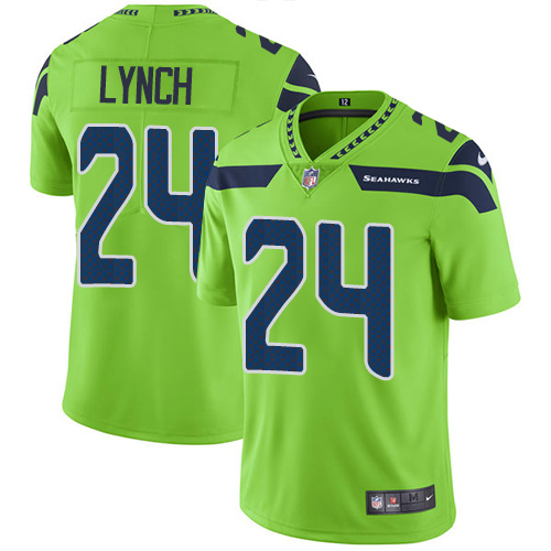 Seattle Seahawks #24 Marshawn Lynch Green Vapor Untouchable Limited Stitched Jersey - Zenithce