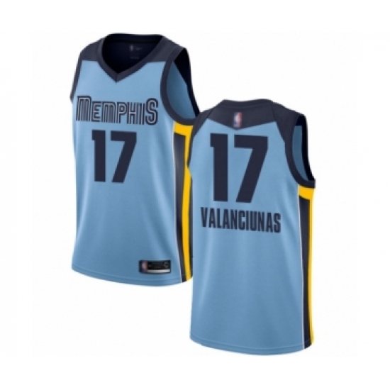 Memphis Grizzlies #17 Jonas Valanciunas Authentic Light Blue Jersey Statement Edition - Zenithce