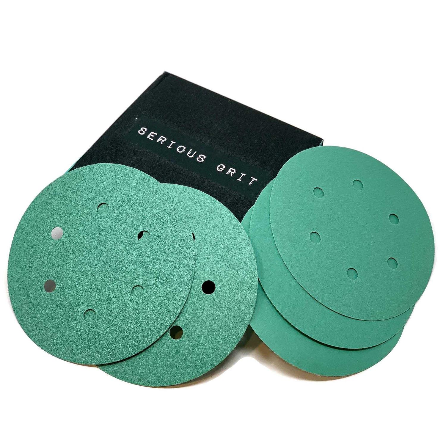 Serious Grit 6-Inch Grit Sanding Discs Heavy-Duty Hook Loop Velcro-Backed Film Discs - Zenithce