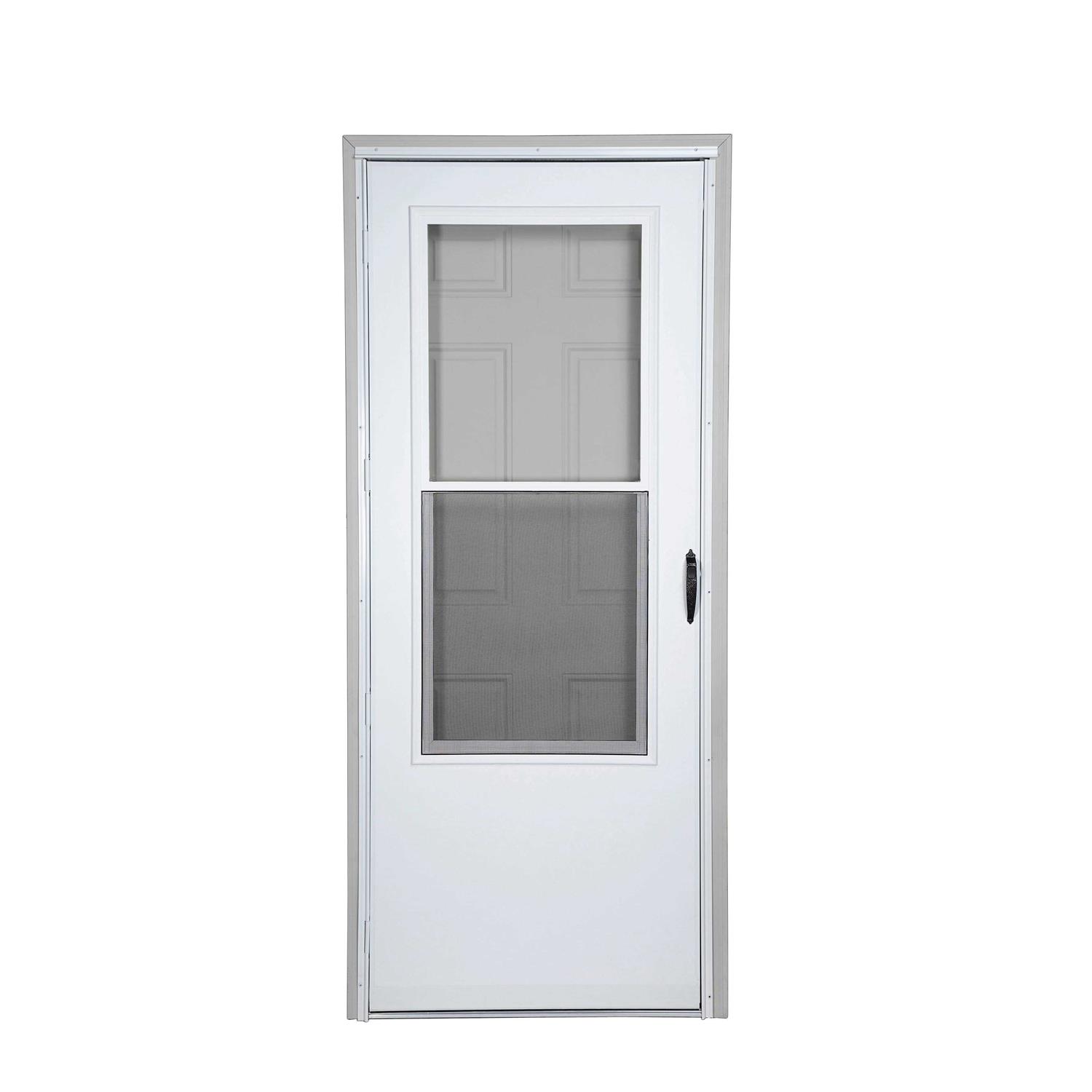 Larson 78 in. Brisa White Retractable Screen Door for Sliding Door - Zenithce