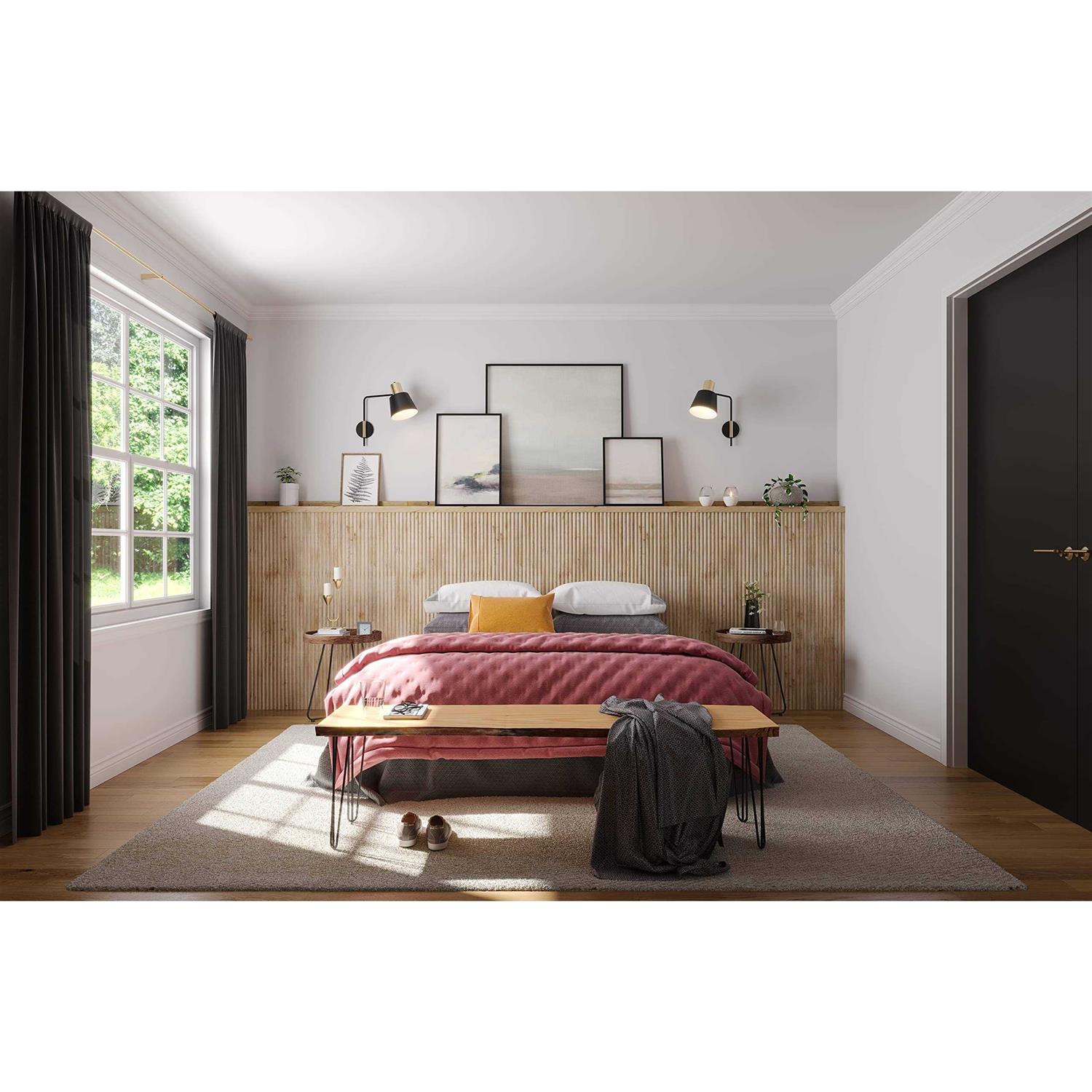 Ornamental Mouldings 5 in. D x 0.438 in. W x 48 in. L Wood Panel Moulding Reeded Bead Accent - Zenithce