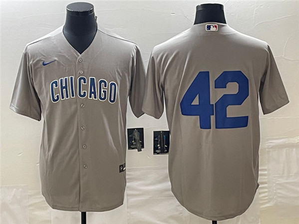 Chicago Cubs #42 Bruce Sutter Gray Cool Base Stitched Jersey - Zenithce