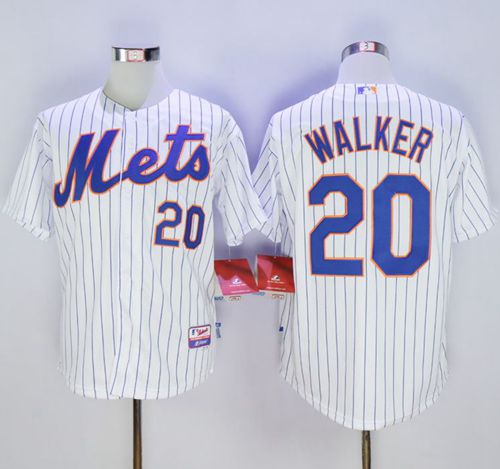 Mets #20 Neil Walker White(Blue Strip) Home Cool Base Stitched Jersey - Zenithce