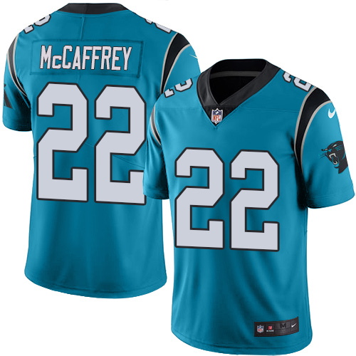 Carolina Panthers #22 Christian McCaffrey Blue Vapor Untouchable Limited Stitched Jersey - Zenithce