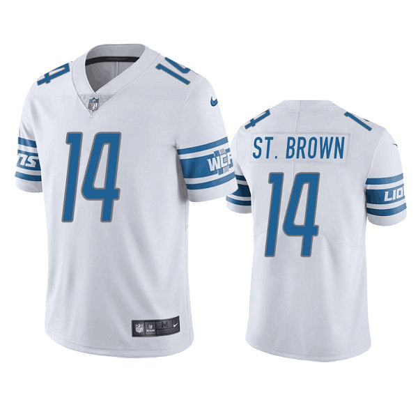 Detroit Lions #14 Amon-Ra St. Brown White Vapor Untouchable Limited Stitched Jersey - Zenithce