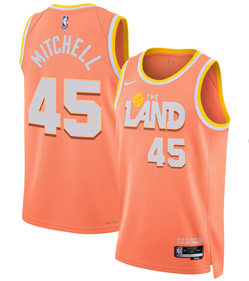 Cleveland Cavaliers #45 Donovan Mitchell Orange 2025-26 City Edition Swingman Stitched Jersey - Zenithce
