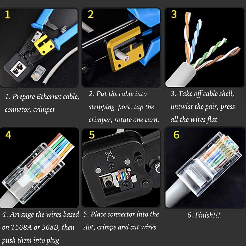 Petechtool Rj45 Cat6 Cat5 Connectors Ends Gold Plated 8p8c Ethernet Pass Through Plug - Zenithce